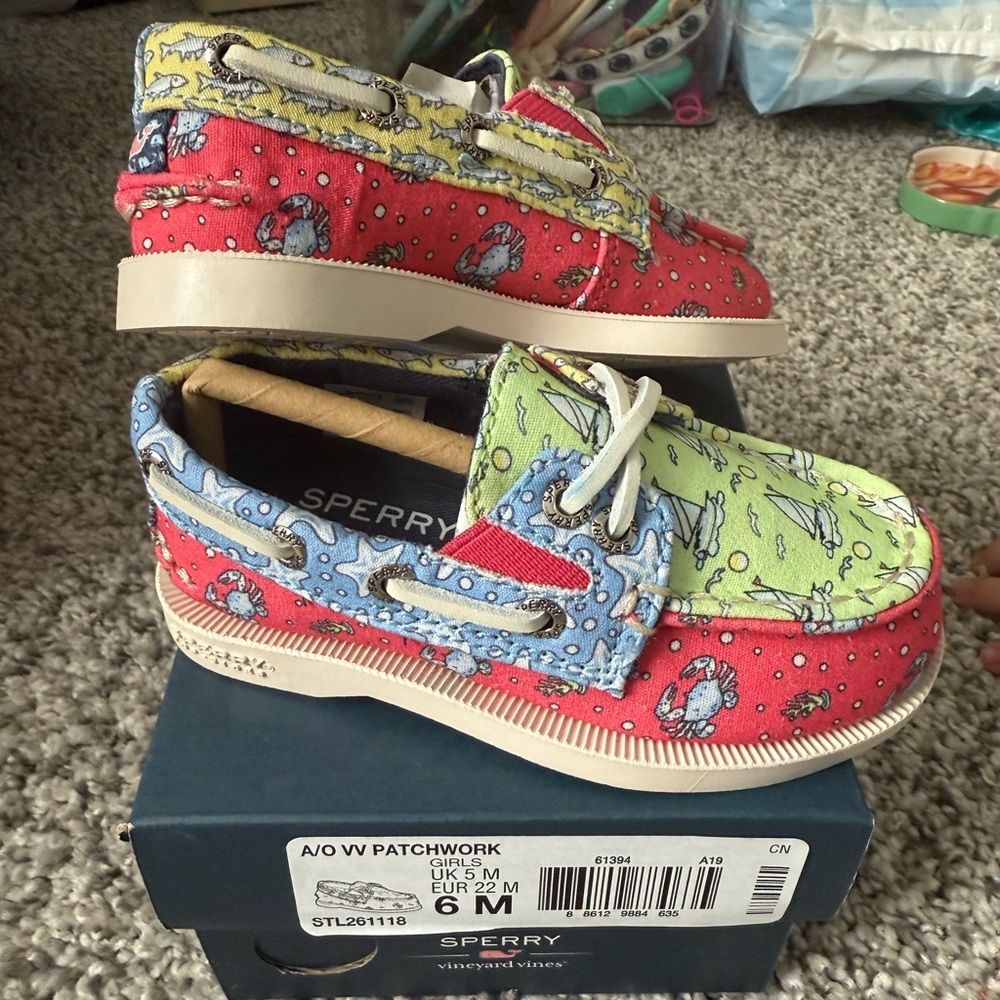 Sperry Kids Patchwork Sneakers - Red, Green, Blue